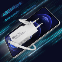 prio Mfi Set (30W Dual GaN Ladegerät + Lightning - USB C Kabel) weiß