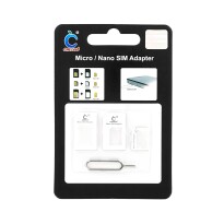 CMZWT Nano &amp; Micro SIM Karten Adapter Set – Weiß, 3-teilig mit SIM-Nadel