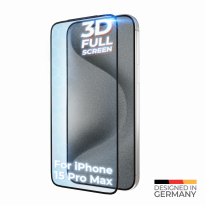 prio 3D Displayschutzglas für iPhone 15 Pro Max, schwarz