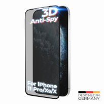 prio 3D Anti-Spy Displayschutzglas für iPhone 11 Pro / XS / X schwarz | Panzerglas