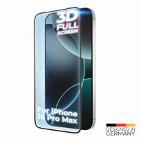 prio 3D Tempered Glass Displayschutzglas für iPhone 16 Pro Max schwarz | Panzerglas