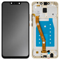 Displayeinheit für Huawei Mate 20 Lite platinum gold + Rahmen ohne Logo