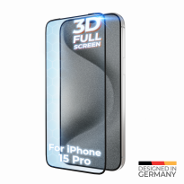 prio 3D Anti-Scratch Displayschutzglas für iPhone 15 Pro (6.1in) schwarz