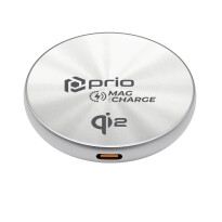 prio 15W Wireless Charger Qi2 MAG (USB C) silver