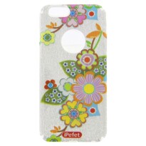 Silikonhülle / Case / Cover iPhone 6 mit Glitzer-Blumenmuster
