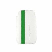 Luxucase Sleece Case Size M white - green Blister for iPhone 4/4s