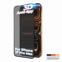 prio 3D Anti-Spy Panzerglas für iPhone 17 Pro Max (6,9 Zoll) schwarz