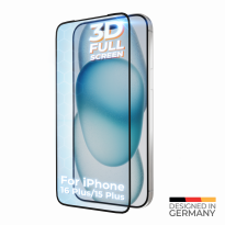 prio 3D Anti-Scratch Tempered Glass für iPhone 16 Plus / 15 Plus (6,7 Zoll) schwarz