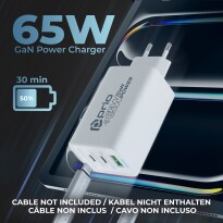 prio 65W GaN Power Charger PD PPS (USB-C) + QC 3.0 (USB-A) weiß