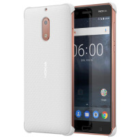 Nokia Carbon Fibre Case CC-802 Nokia 6 pearl weiß | Hülle, Cover, Oberschale