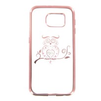 TPU Case Bling owl für Samsung Galaxy S6 rosegold | Hülle, Cover, Oberschale