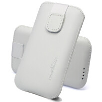 Funda deslizante de cuero Motion para Apple iPhone 6 Plus / iPhone Air – Blanca