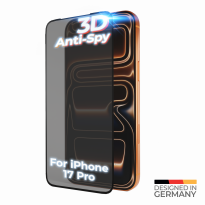 prio 3D Anti-Spy Panzerglas für iPhone 17 Pro (6,3 Zoll) schwarz