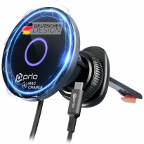 prio 15W kabelloses KFZ-Schnellladegerät MAG (USB C) schwarz