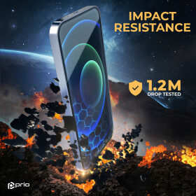 prio Shock Proof Tempered Glass for iPhone 16 Plus/15 Plus/15 Pro Max clear