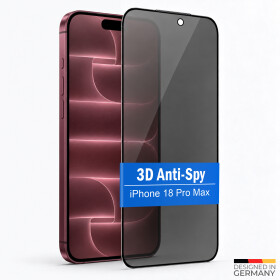 prio 3D Anti-Spionage-Schutzglas für iPhone 18 Pro Max, schwarz