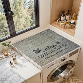 Deluxe Waterproof Washing Machine Mat, Non-Slip, Grey – Refreshing Wash