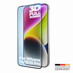 prio 10x 3D Tempered Glass Screen Protector for iPhone 14/13/13 Pro black