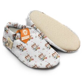 Kokopatic Organic Cotton Baby Slippers Non-Slip Newborn Bear Flower