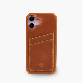 Étui en cuir intégral Wachikopa pour iPhone 16 avec emplacements pour cartes