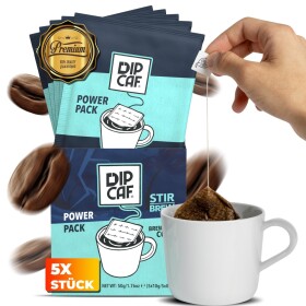 Dipcaf® Power Coffee Bags 5 Pack | Intense Filter Coffee – 50g Gift Set