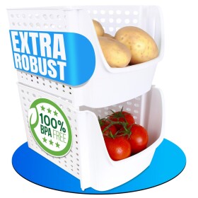 Decobella Vegetable Boxes 2 Pieces | 29 x 21.5 x 15.9 cm | Refrigerator Storage Boxes