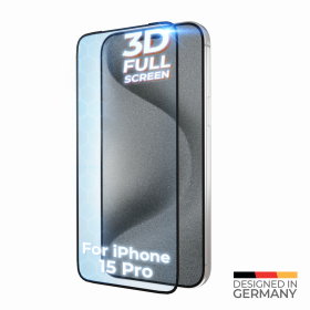 prio 3D Anti-Scratch Tempered Glass for iPhone 15 Pro (6.1in) black
