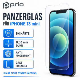 Protector de pantalla de vidrio templado prio para iPhone 13 mini transparente