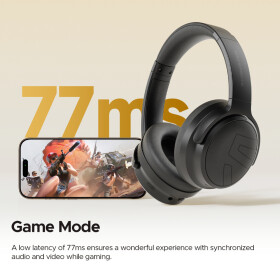 SOUNDPEATS SPACE Over-Ear ANC Headphones Black – Hi-Res Audio, Long Battery Life