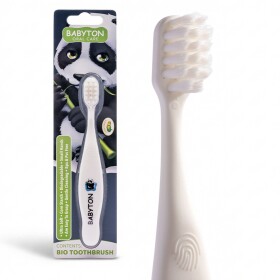 Babyton organic toothbrush made from corn, soft &amp;amp; environmentally friendly, ergonomic handle