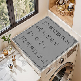Deluxe Waterproof Washing Machine Mat, Non-Slip, Grey – Refreshing Wash