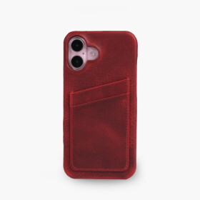 Funda de cuero Wachikopa con cierre completo para iPhone 16 con ranuras para tarjetas