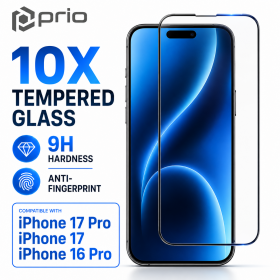 Protector de pantalla de vidrio templado prio 10x para iPhone 17 Pro / 17 / 16 Pro (6.3 pulgadas) transparente