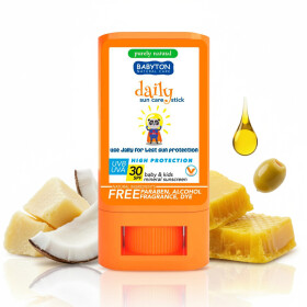 Babyton Kids Sunscreen Stick SPF 30 | Organic, Hypoallergenic, Coconut, Water-resistant