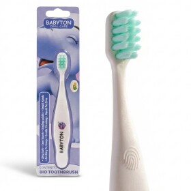 Babyton organic toothbrush made from corn, soft &amp;amp; environmentally friendly, ergonomic handle