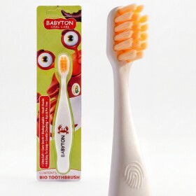 Babyton organic toothbrush made from corn, soft &amp;amp; environmentally friendly, ergonomic handle