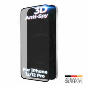 prio 3D Anti-Spy Tempered Glass for iPhone 12 / 12 Pro black