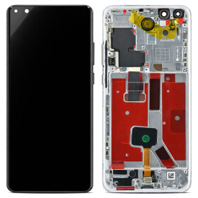 Display Unit (Soft OLED) + Frame for P40 Pro silver frost