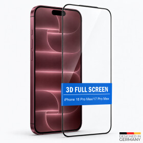 Prio 10x 3D-Displayschutzfolie aus gehärtetem Glas für iPhone 18 Pro Max/17 Pro Max, schwarz