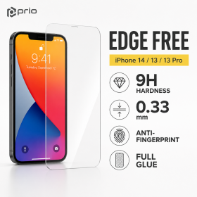 prio Tempered Glass Screen Protector for iPhone 14 / 13 / 13 Pro clear