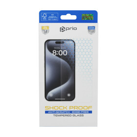 prio Shock Proof Tempered Glass for iPhone 16/15/15 Pro (6.1in) clear