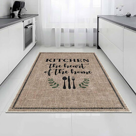 miqna kitchen runner, non-slip &amp;amp; washable mat in country style – Heart of Home