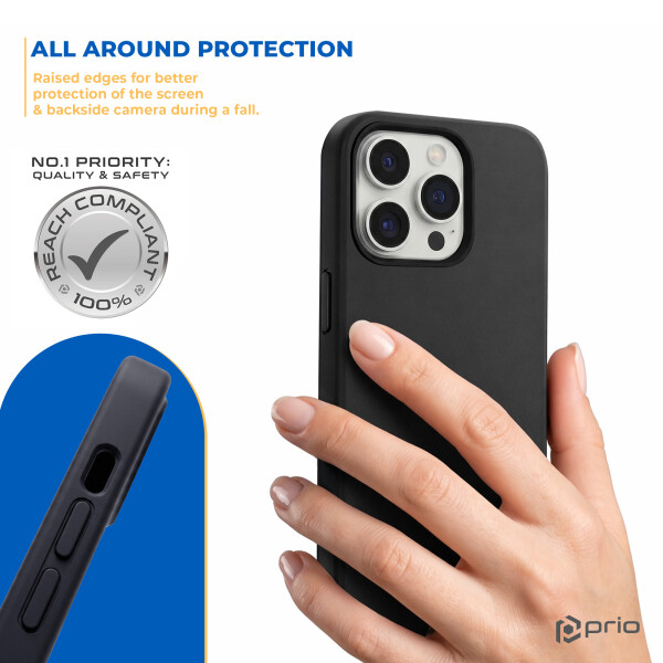 prio Silikonschutzhülle MAG für iPhone 14 Pro schwarz | Case, Cover, Oberschale, Gehäuse
