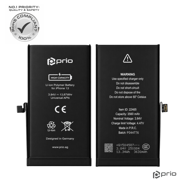 prio Bateria o dużej pojemności do iPhone'a 13 (3560 mAh) - Uniwersalny APN -