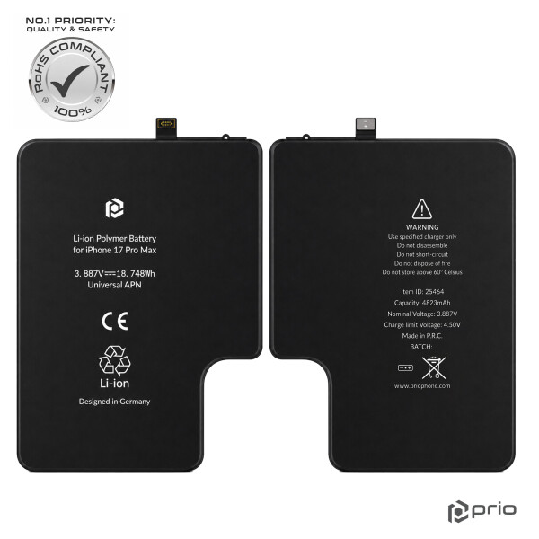 prio Battery for iPhone 17 Pro Max (Universal APN)