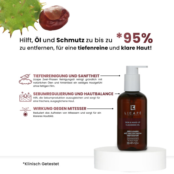 Licape® Facial Cleansing Oil | 200 ml | Makeup Remover & Facial Cleansing