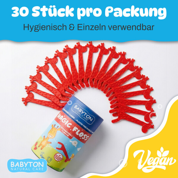 Babyton Magic Baby Dental Floss – 30 Gentle Floss Picks, BPA & PVC Free