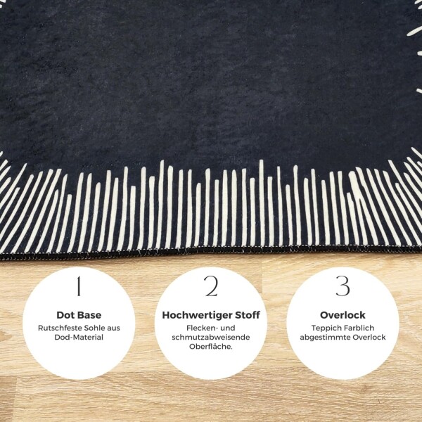 Miqna 2-piece non-slip bath mat Set , washable (60x100 &amp;amp; 50x60 cm)