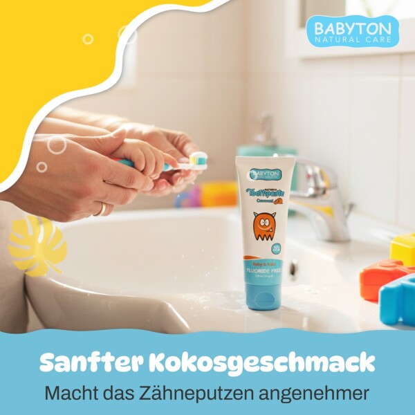 Babyton Natural Toothpaste Tropical Flavor, SLS/Fluoride/Paraben Free 50ml