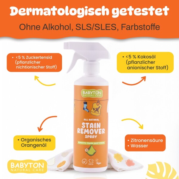 Babyton Stain Remover Spray 500 ml | Plant-based & Hypoallergenic